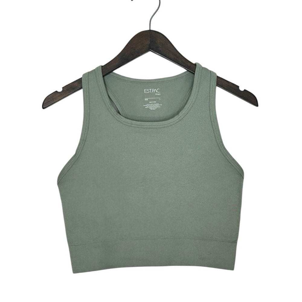 PacSun Sage Green Cropped Racer Back Tank Top
